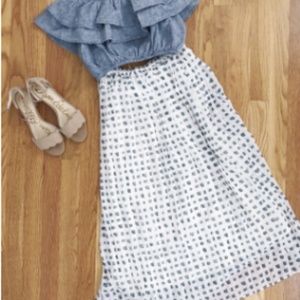 Pleated midi skirt